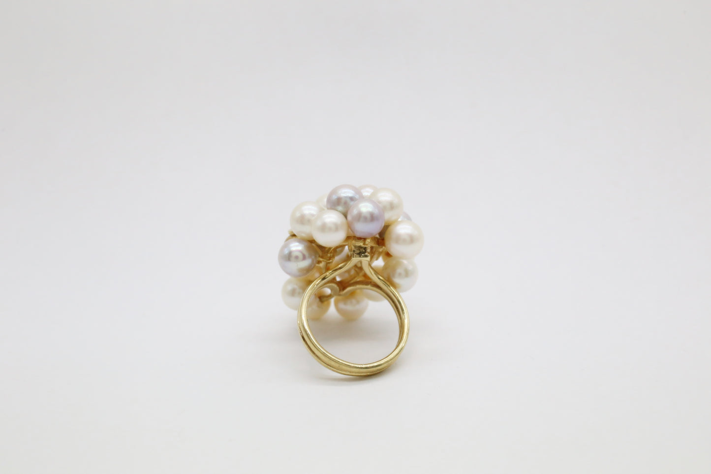 14k Yellow Gold Pearl Cocktail Ring, Size 6 - 15.0g