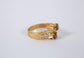 19.2k Portuguese Gold Cubic Zirconia Heart Ring, Size 8 - 5.5g