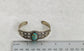 Vintage Sterling Silver Turquoise Cuff Bracelet, 6.5-7 inches - 18.9g