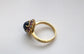 14k Yellow Gold Sapphire & Diamond Ring, Size 7 - 6.7g