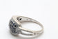 14k White Gold Diamond & Sapphire Ring, Size 7.5 - 4.7g