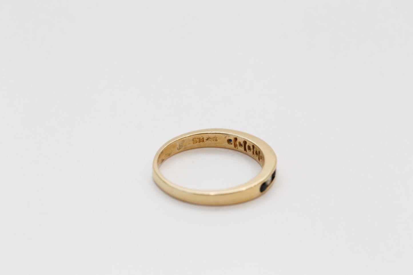 14k Yellow Gold Sapphire & Diamond Ring, Size 6.25 - 2.2g