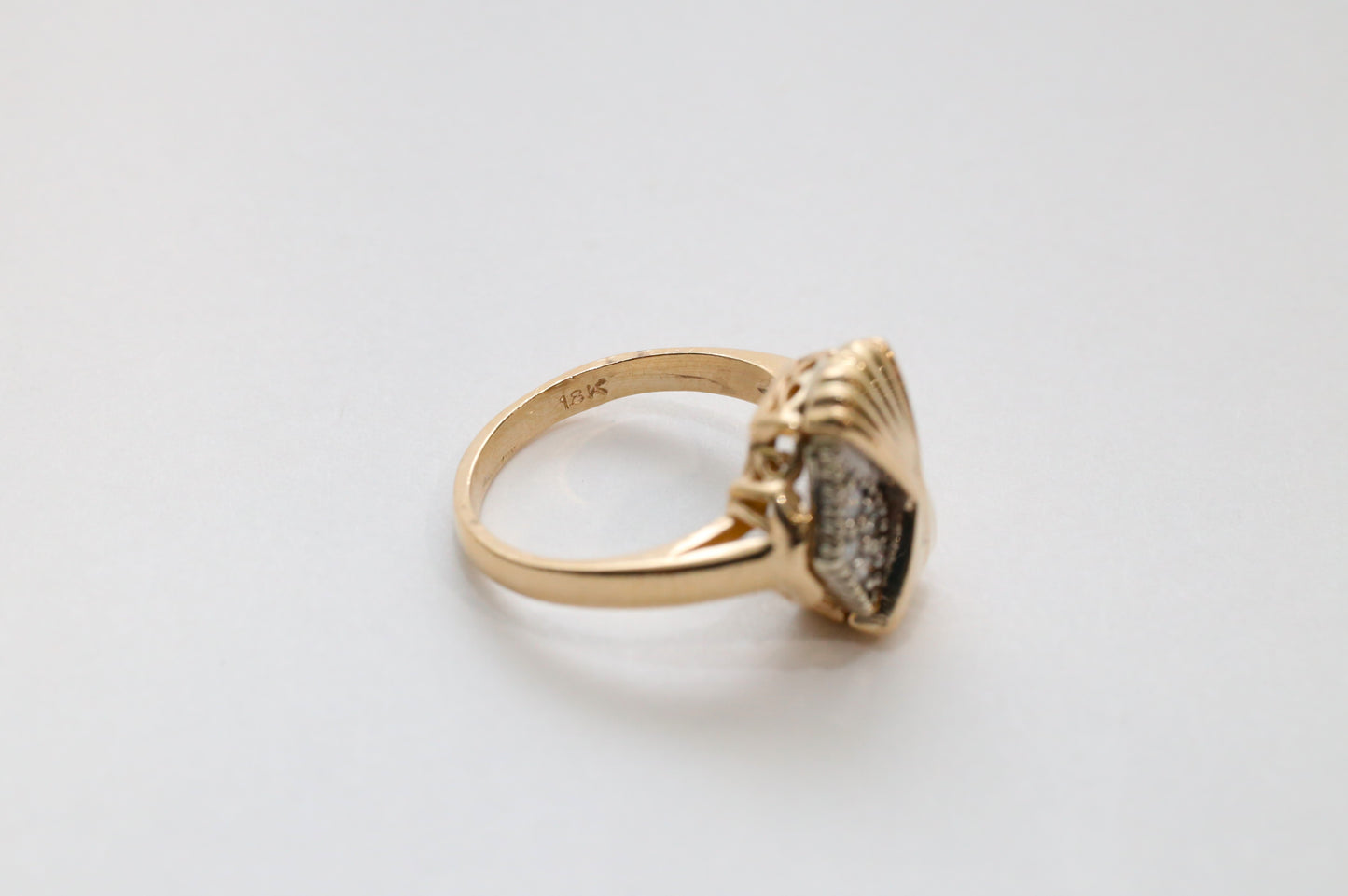 18k Yellow Gold Diamond Ring, Size 6.25 - 5.2g