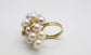 14k Yellow Gold Pearl Cocktail Ring, Size 6 - 15.0g