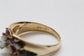14k Yellow Gold Diamond & Ruby Ring, Size 7.25 - 5.9g