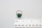 18k White Gold Emerald & Diamond Cocktail Ring, Size 6 - 6.0g