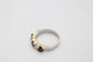 Platinum & 18k Yellow Gold Diamond & Ruby Ring, Size 8 - 7.8g