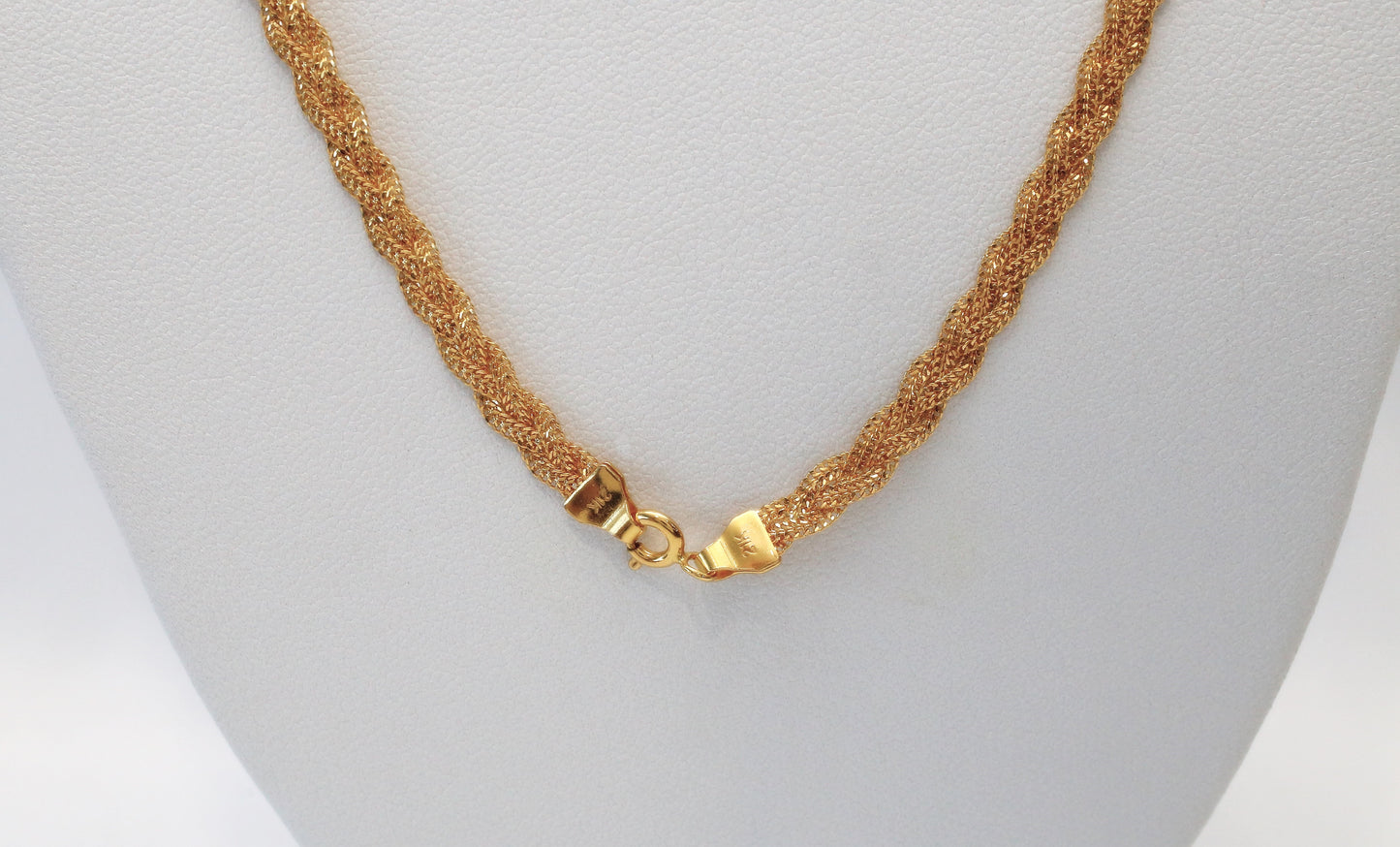 21k Yellow Gold Braided Necklace, 20 inches - 10.4g