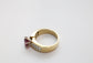 18k Yellow Gold Tourmaline & Diamond Ring, Size 6.5 - 7.8g