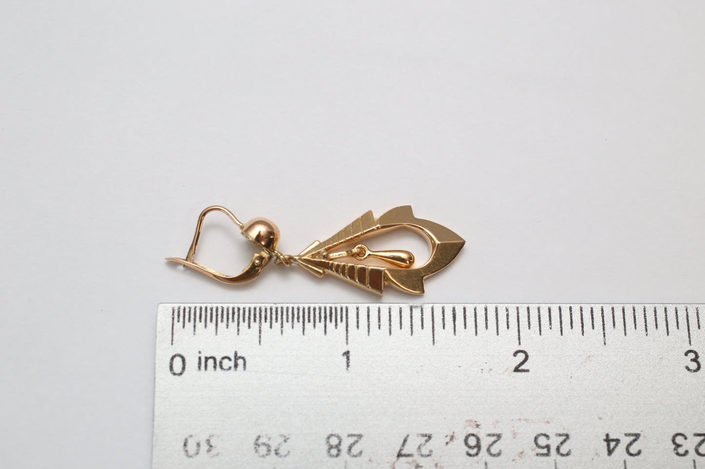 18k Yellow Gold Dangle Earrings, 5.9g