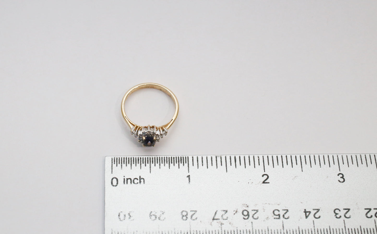 14k Yellow Gold Diamond & Tanzanite Ring, Size 7.5 - 2.7g