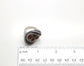 Sterling Silver Black White & Orange Floral Bean Ring, Size 8 - 10.9g