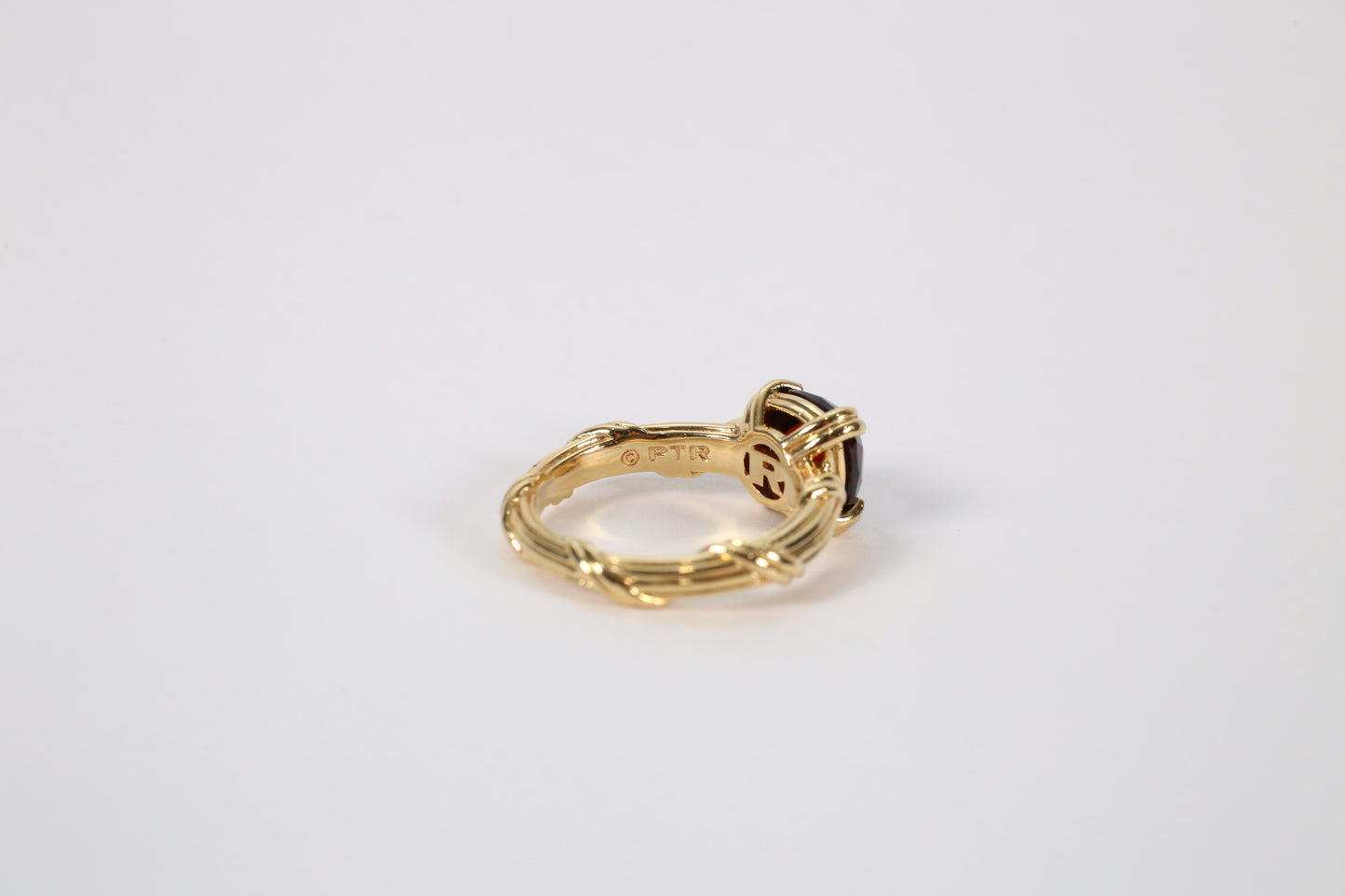 18k Yellow Gold Peter Thomas Roth Garnet Cocktail Ring, Size 10 - 11.9g