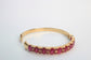 18k Yellow Gold Ruby Bangle, 6.75 inches - 22.0g
