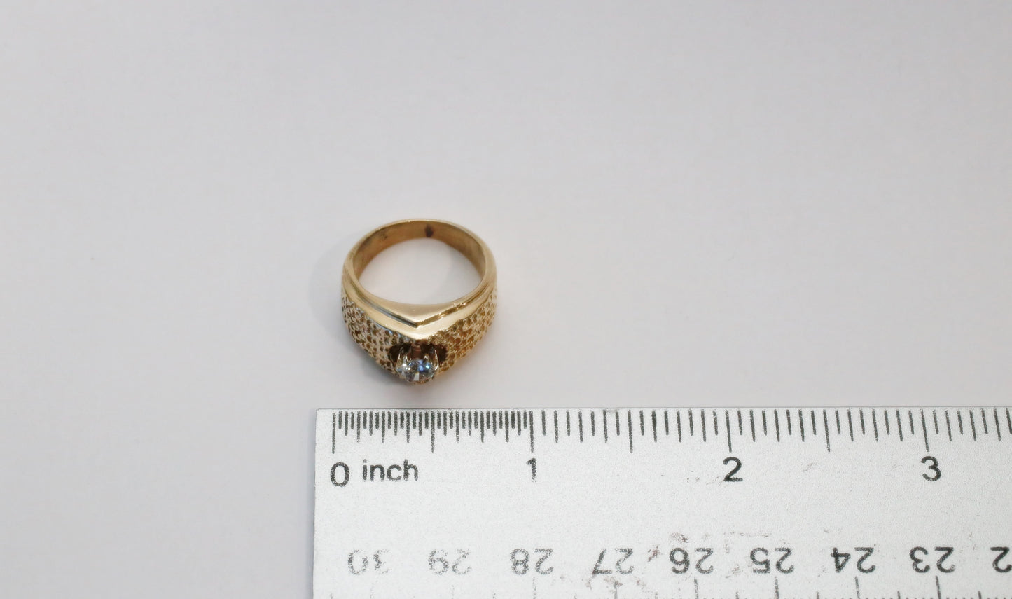 14k Yellow Gold Pointed Diamond Ring, Size 6.5 - 8.3g