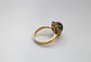 14k Yellow Gold Sapphire & Diamond Ring, Size 7 - 6.7g