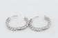 14k White Gold 6.12ctw Diamond Hoop Earrings - 6.9g