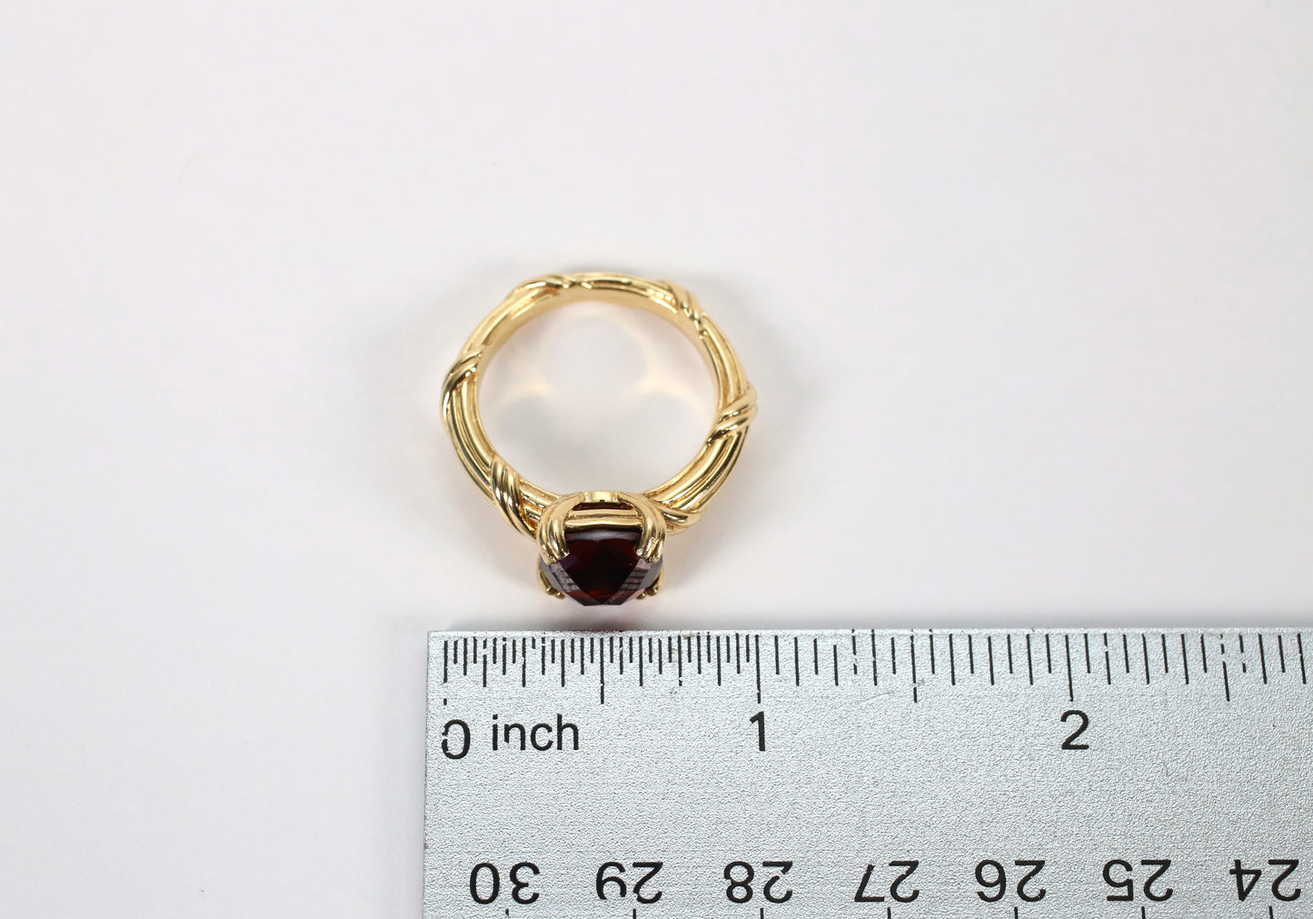 18k Yellow Gold Peter Thomas Roth Garnet Cocktail Ring, Size 10 - 11.9g