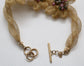 14k Yellow Gold Flower Mesh Bracelet, 8 inches - 12.0g