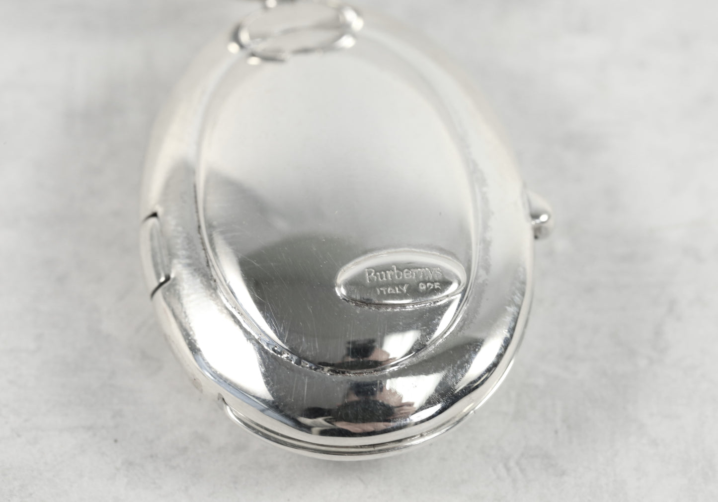 Vintage Burberrys Sterling Silver Oval Locket, 27.0g