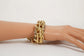 14k Yellow Gold Interlocked Round Link Garnet Bracelet, 8 inches - 39.7g
