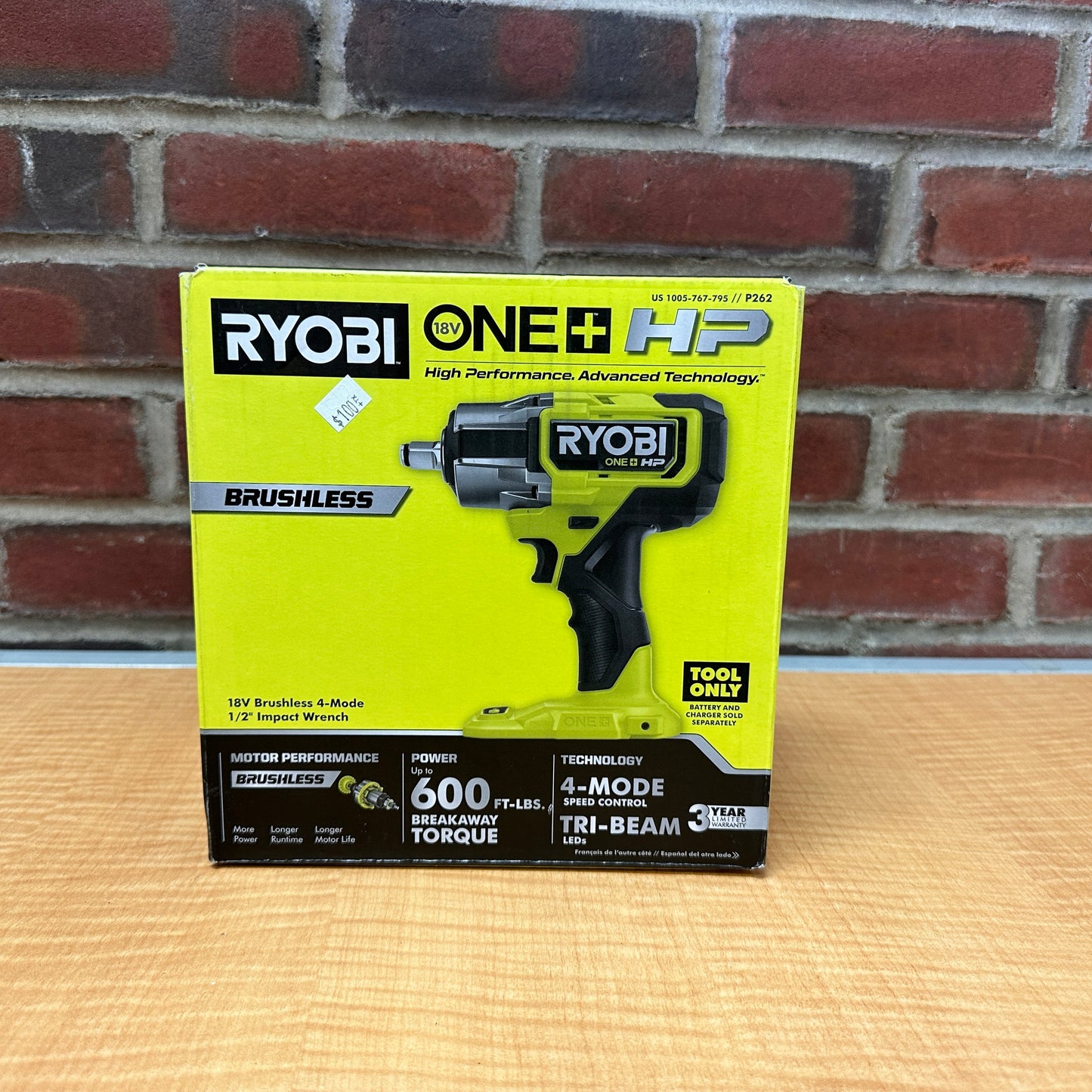 Ryobi P262 18V Brushless 4-Mode 1/2" Impact Wrench (Tool Only)