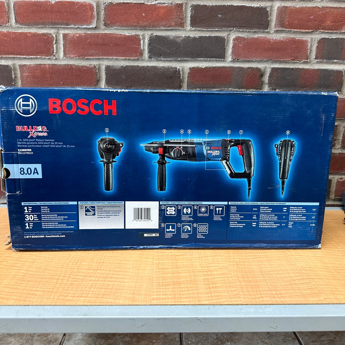 Bosch 11255VSR Bulldog Xtreme 1in SDS-Plus Rotary Hammer Corded