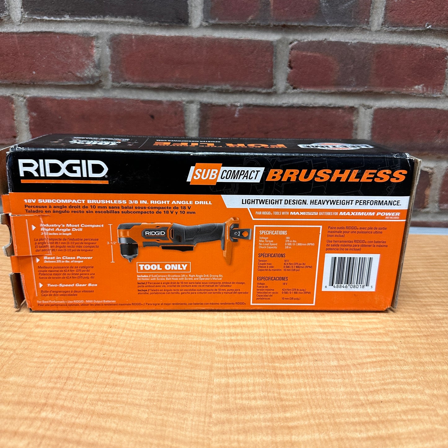 Rigid R87701B Brushless 18V Subcompact 3/8" Right Angle Drill (Tool Only)