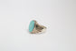 Native American Sterling Silver Inlaid Turquoise Ring, Size 12 - 11.2g