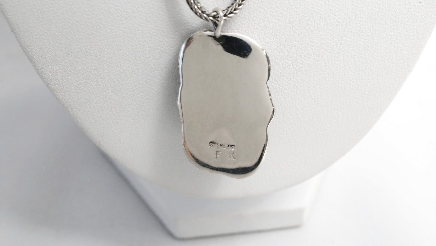 Sterling Silver Turquoise Necklace, 17 inches - 15.7g