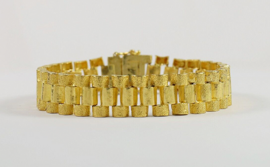 24k Yellow Gold Heavy Bracelet, 7.5 inches - 57.3g