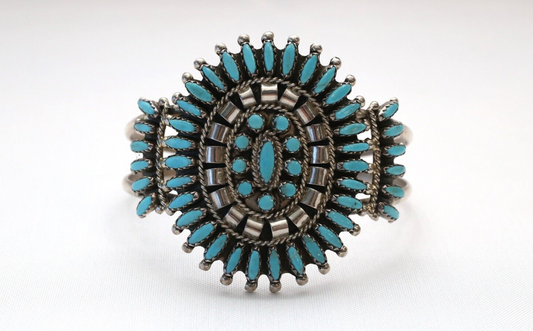 Sterling Silver Nathaniel & Rosemary Nez Cuff Bracelet, 6.5 inches - 25.2g