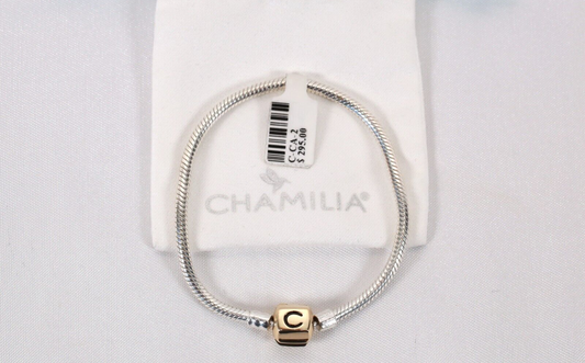 Chamilia Sterling Silver & 14k Yellow Gold Bracelet, 6.5 inches - 13.4g