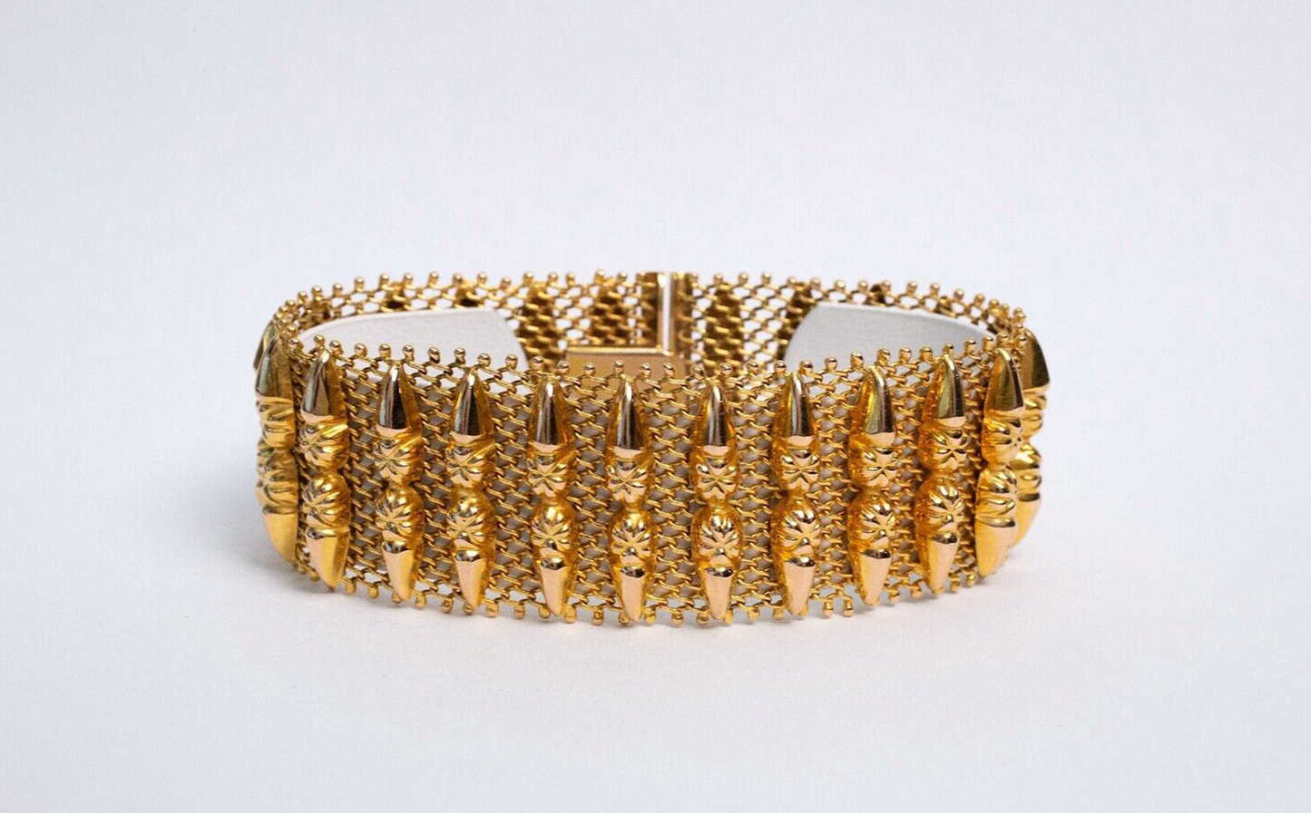 18k Yellow Gold Mesh Bracelet, 7.0 inches - 41.7g