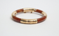 14k Yellow Gold Brown Jade Hinge Bangle, 625 inches - 27.5g