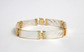 14k Yellow Gold Mother of Pearl Link Bracelet, 7.5 inches - 16.1g