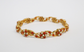 21k Yellow Gold Pearl & Coral Bangle, 7 inches - 23.2g