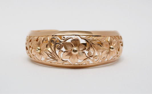 Vintage 14k Rose Gold Cuff Bracelet, 6.75 inches - 22.8g