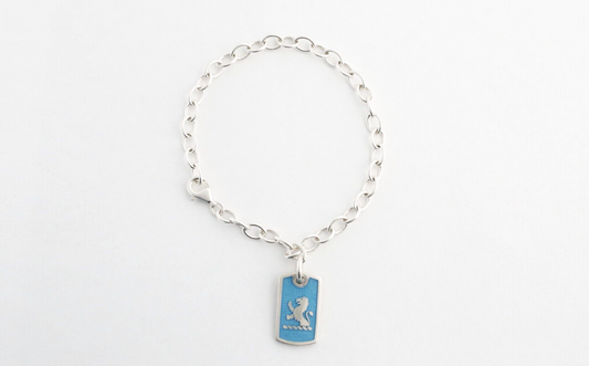 Birks Sterling SIlver Heraldic Lion Bracelet, 7.25 inches - 9.0g