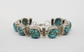 Sterling Silver Turquoise Link Bracelet, 6.5 inches - 28.2g