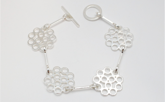 Birks Sterling Silver Openwork Link Bracelet, 8 inches - 18.1g