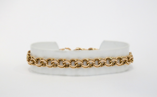 14k Yellow Gold Charm Bracelet, 7.75 inches - 17.8g