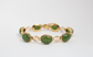 14k Yellow Gold Jade Chinese Bracelet, 7 inches - 16.5g