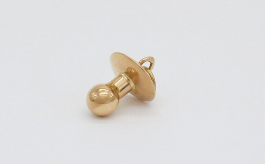 19.2k Portuguese Gold Baby Pacifier Charm, 0.8g