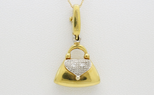 Chimento 18k Yellow Gold Diamond Purse Pendant, 3.9g