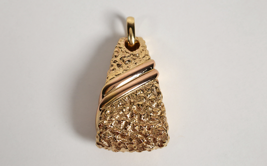 18k Yellow Gold IL Gioiello Large Nugget Style Pendant, 6.5g