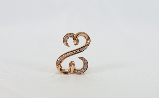 10k Rose Gold & Sterling Silver Double Open Heart Pendant, 4.2g