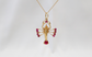 18k Yellow Gold Ruby Lobster Pendant, 4.2g