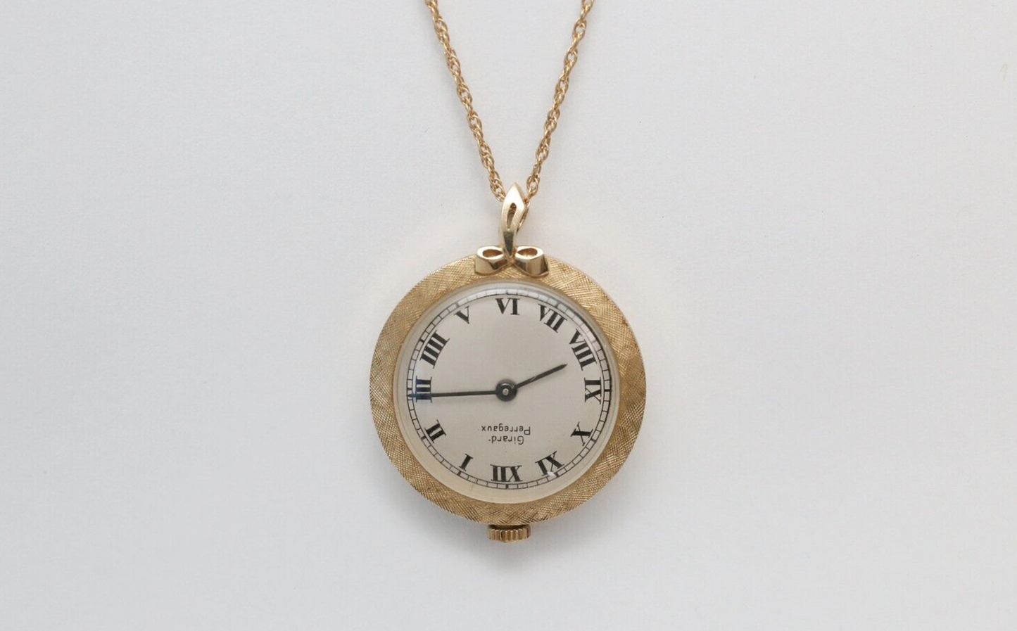 Vintage Girard Perregaux 14k Yellow Gold Manual Wind 25mm Pendant Watch, 10.6g