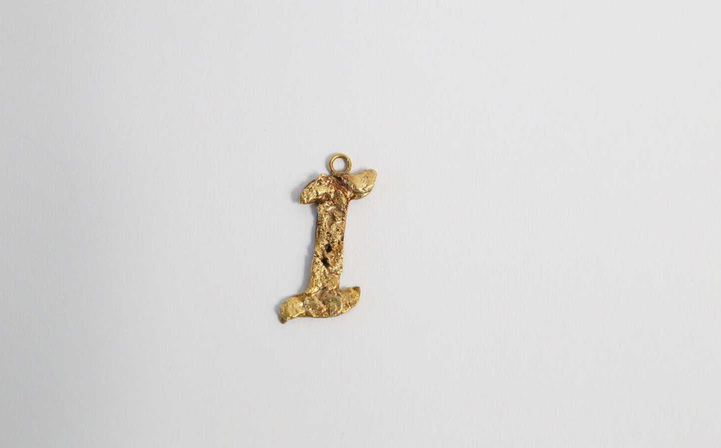 Alaskan Gold Nugget Style "I" Pendant, 1.2g